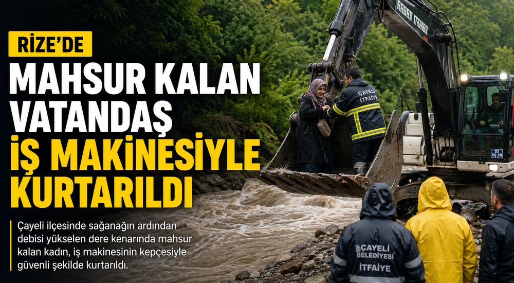 Kepçeyle Dere Kenarından Kurtarma