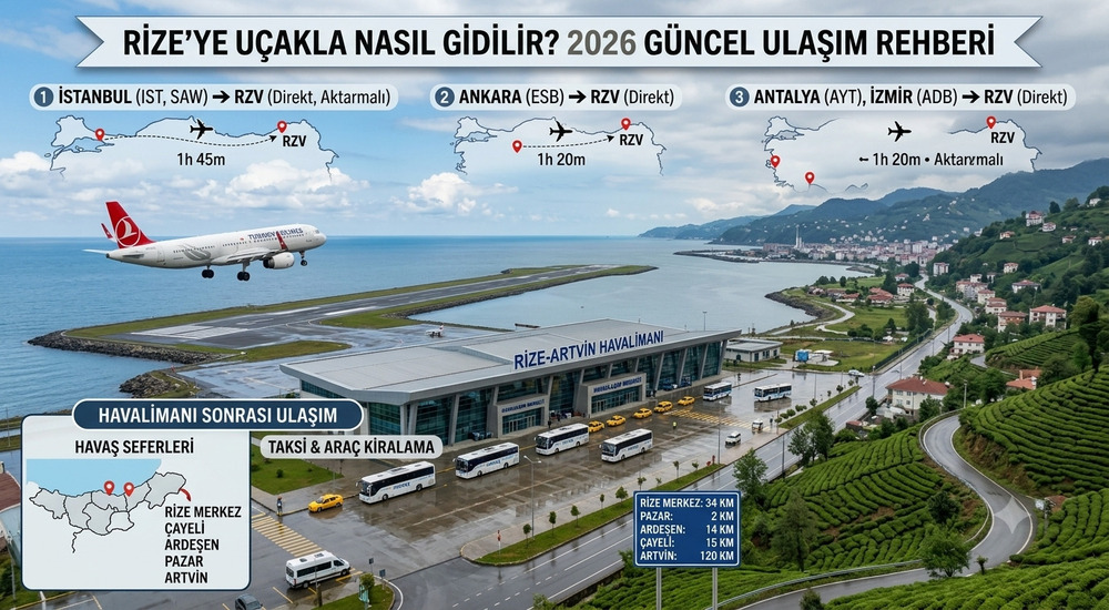 Rize'ye Uçakla Nasıl Gidilir