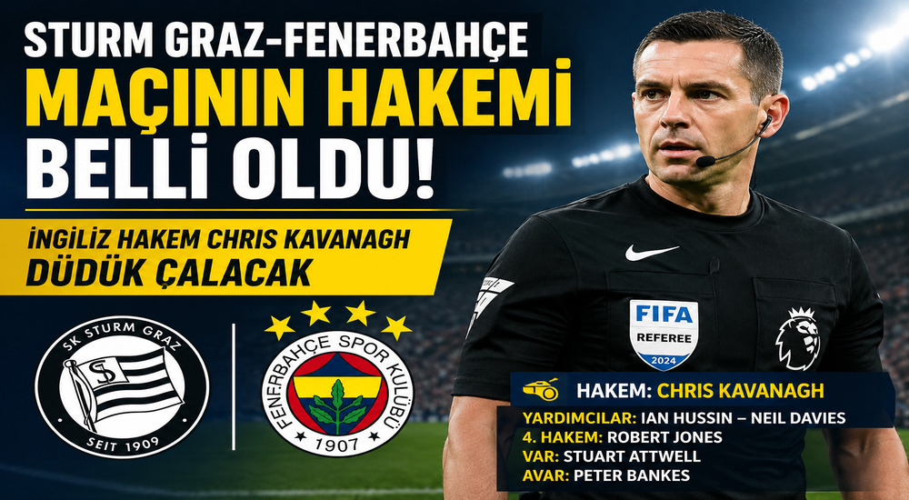 Sturm Graz-Fenerbahçe Hakemi Belli Oldu