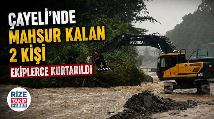 Çayeli’nde Mahsur Kalan 2 Kişi Ekiplerce Kurtarıldı