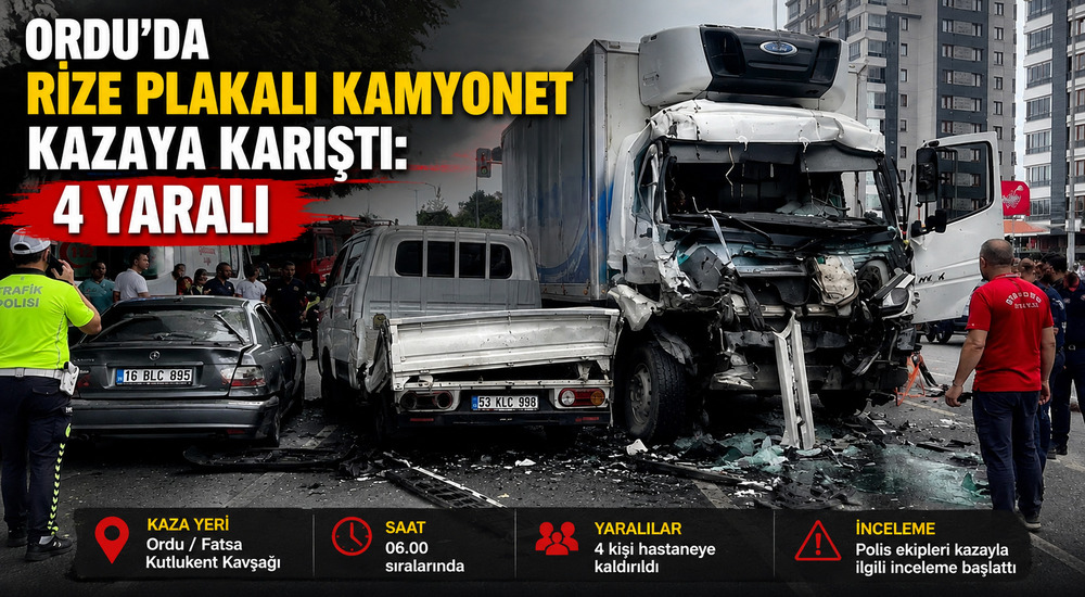 Ordu’da Kazalı Kamyonet ve Acil Müdahale