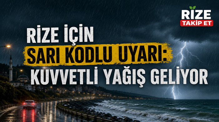 Rize İçin Sarı Kodlu Fırtına Uyarısı
