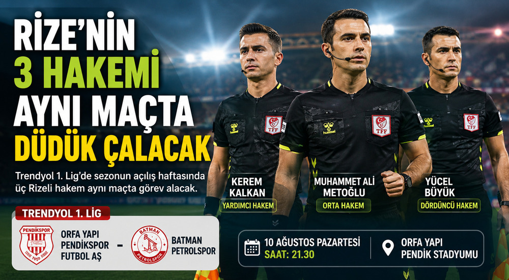 Rize’nin Üç Hakemi Aynı Maçta